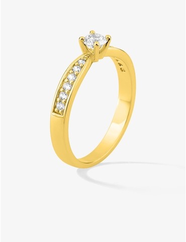 Bague solitaire accompagné...