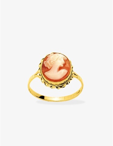 Bague or 750 ‰ jaune et camée