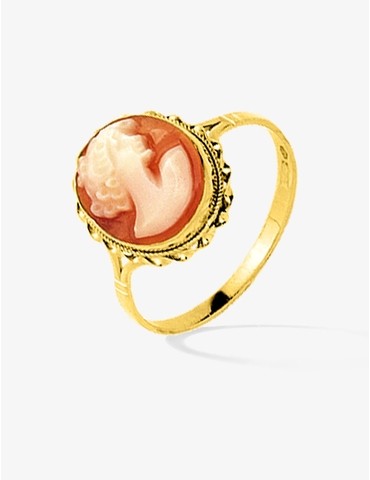 Bague or 750 ‰ jaune et camée