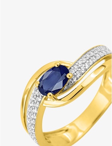 Bague solitaire accompagné...