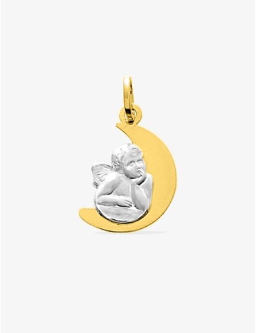 Médaille ange motif lune or...
