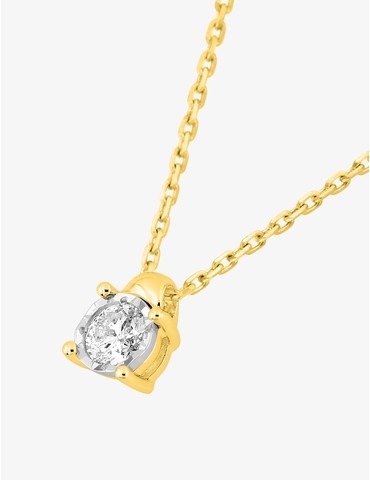 Collier solitaire or 750 ‰...