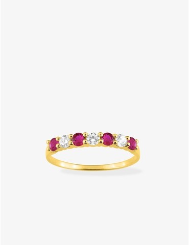 Bague 1/2 alliance en or...