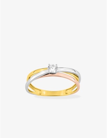 Bague en or tricolore 750‰...