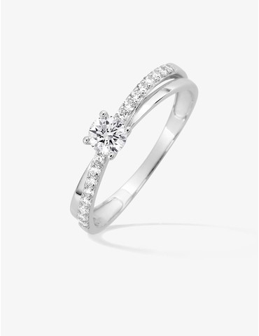 Bague en or blanc 750‰ 2...