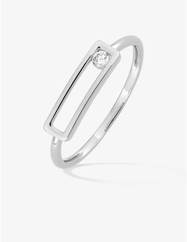Bague en or blanc 750 ‰,...