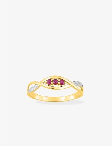 Bague en or jaune 375 ‰ et...