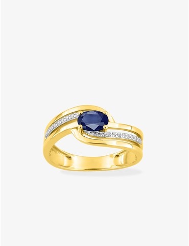 Bague en or jaune 375 ‰ et...