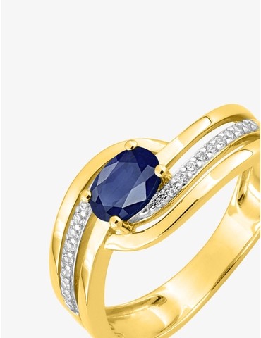 Bague en or jaune 375 ‰ et...