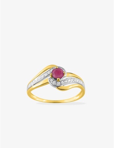 Bague en or jaune 375 ‰ et...
