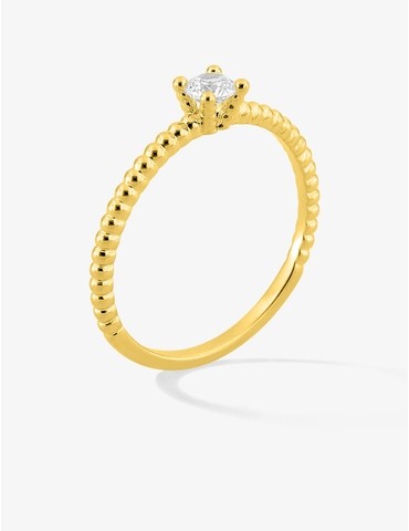 Bague solitaire en or jaune...