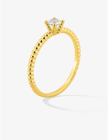 Bague solitaire en or jaune...