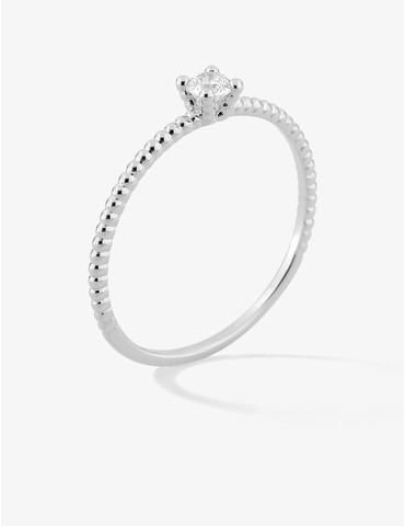Bague solitaire en or blanc...