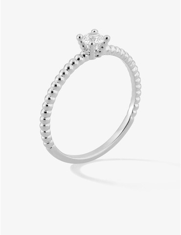 Bague solitaire en or blanc...