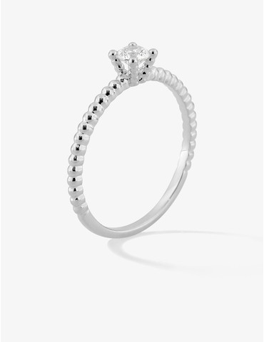 Bague solitaire en or blanc...