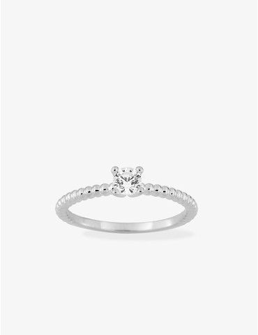 Bague solitaire en or blanc...