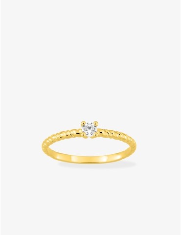Bague solitaire torsadée en...