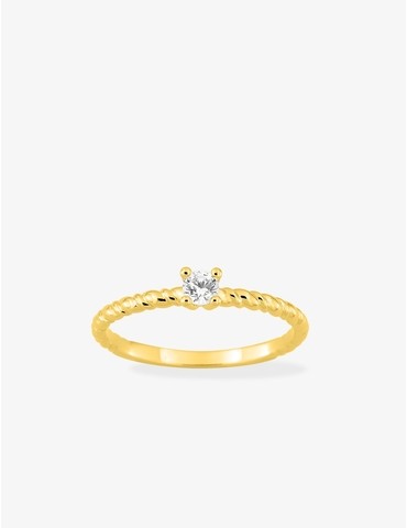 Bague solitaire torsadée en...
