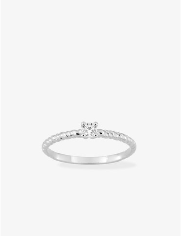 Bague solitaire torsadée en...