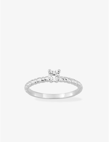 Bague solitaire torsadée en...