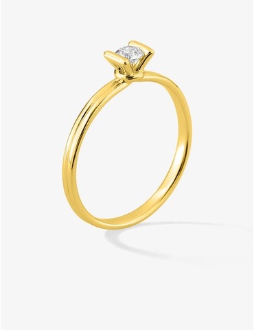 Bague solitaire en or jaune...