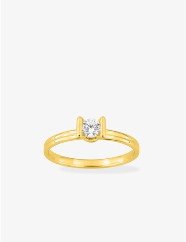 Bague solitaire en or jaune...