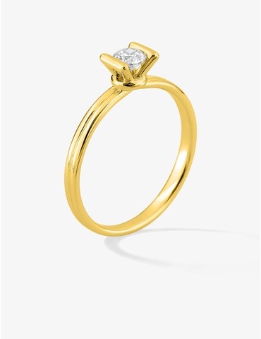 Bague solitaire en or jaune...