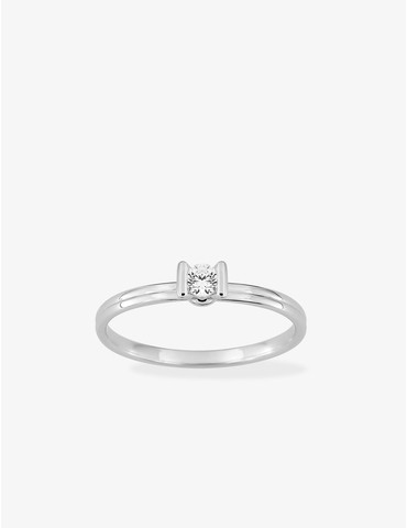 Bague solitaire en or blanc...