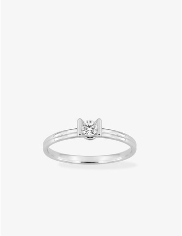 Bague solitaire en or blanc...