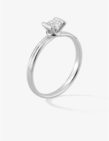Bague solitaire en or blanc...