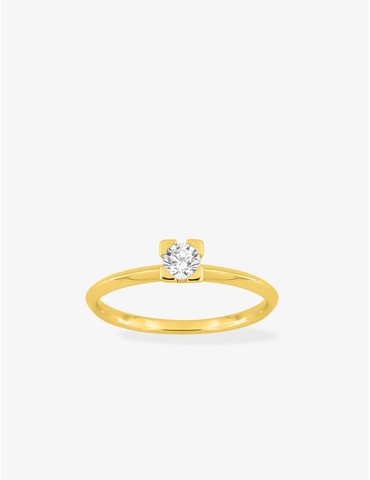Bague solitaire en or jaune...