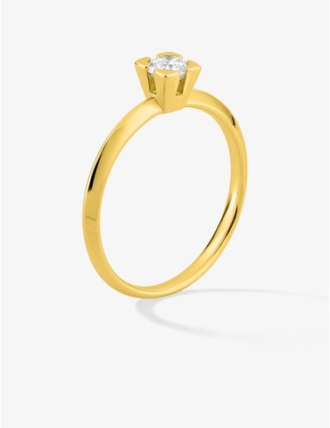 Bague solitaire en or jaune...
