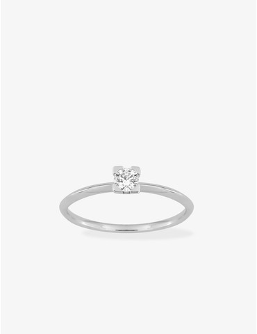 Bague solitaire en or blanc...