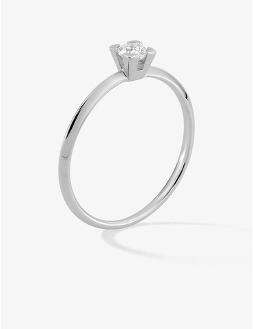Bague solitaire en or blanc...
