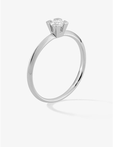 Bague solitaire en or blanc...