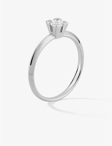Bague solitaire en or blanc...