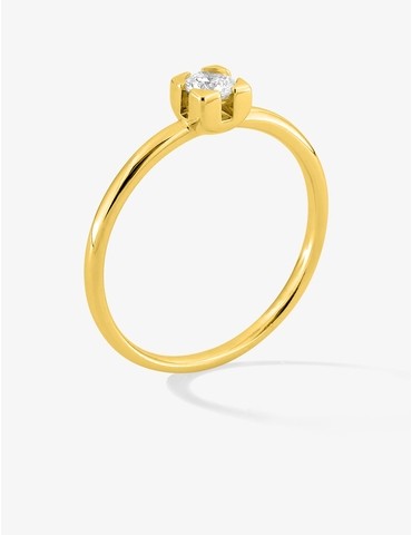 Bague solitaire en or jaune...