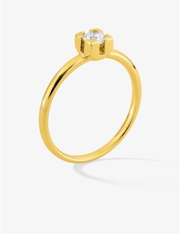 Bague solitaire en or jaune...