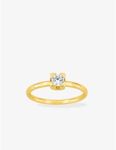 Bague solitaire en or jaune...
