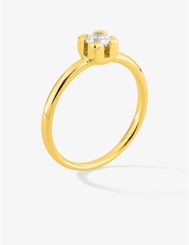 Bague solitaire en or jaune...
