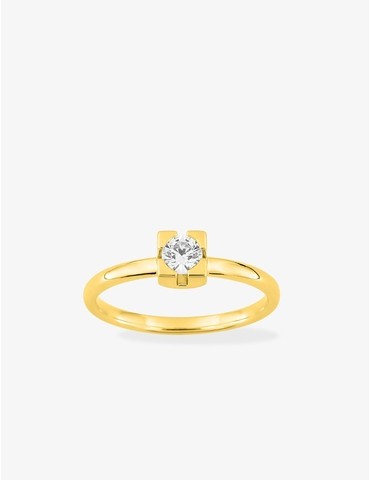 Bague solitaire en or jaune...