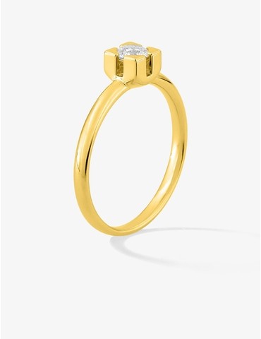 Bague solitaire en or jaune...