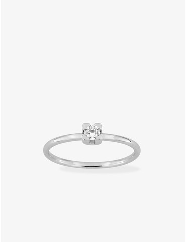 Bague solitaire en or blanc...
