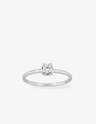 Bague solitaire en or blanc...