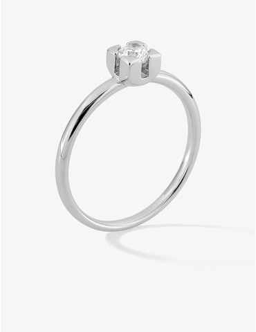 Bague solitaire en or blanc...