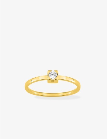 Bague solitaire en or jaune...