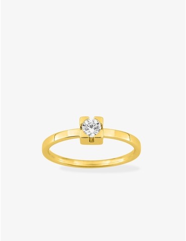 Bague solitaire en or jaune...
