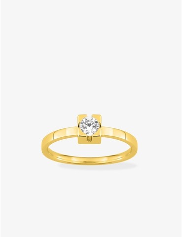 Bague solitaire en or jaune...