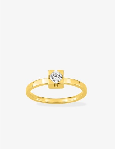 Bague solitaire en or jaune...