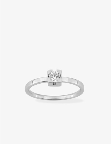 Bague solitaire en or blanc...